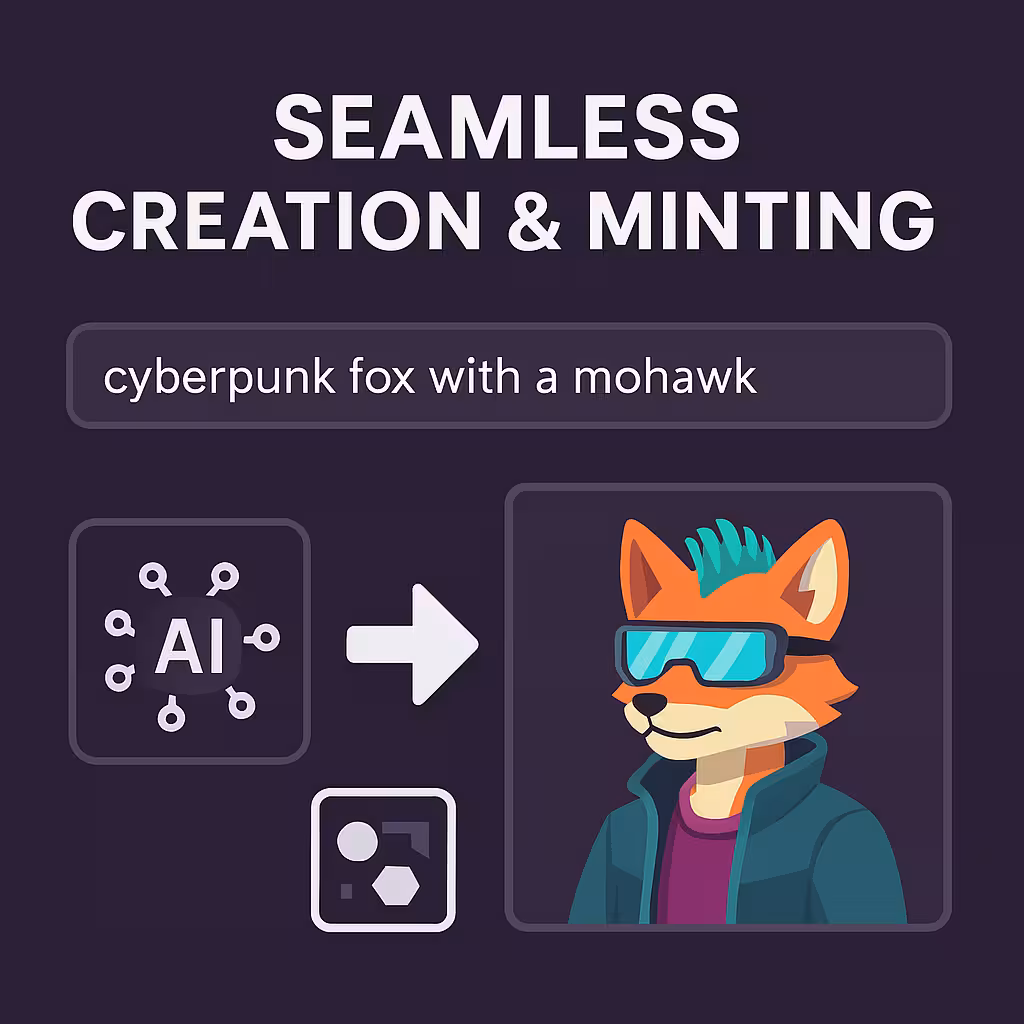 Illustration of seamless NFT creation process.